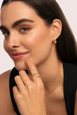 Singularu Joalharia E Bijuteria-Abbraccio Gold Plated Ring estampado