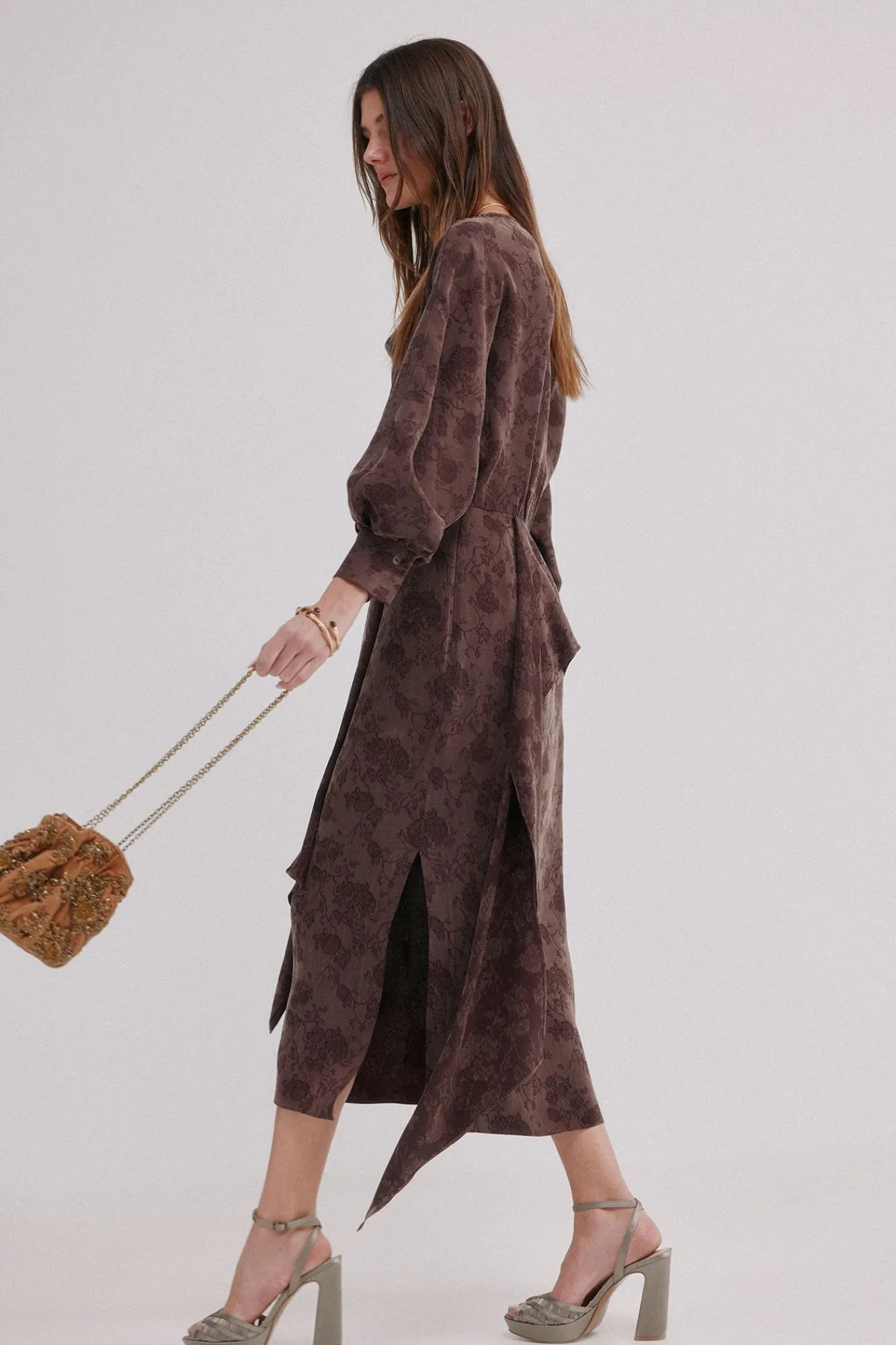 Hoss Intropia Vestidos-Agatha. Vestido jacquard Castanho