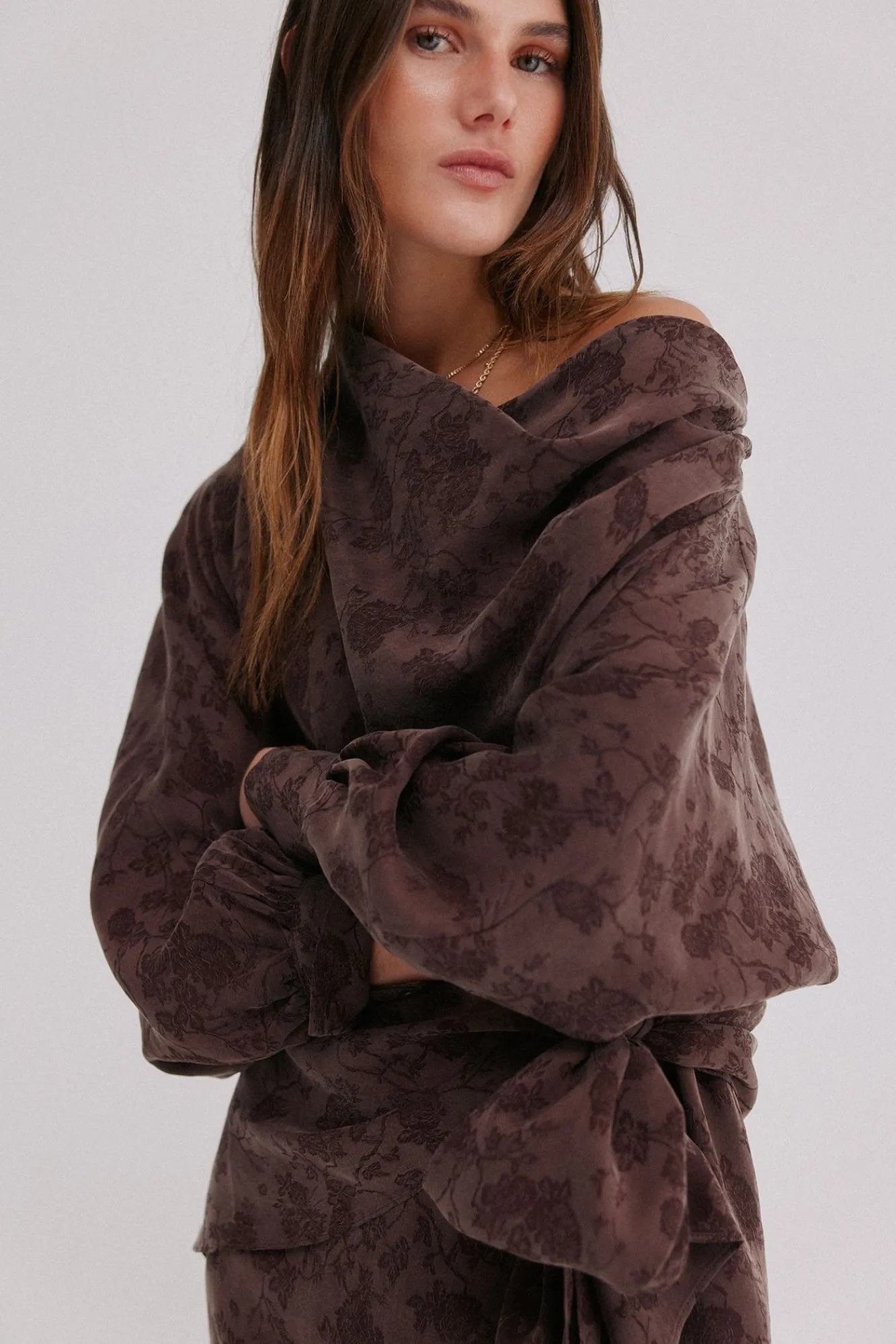 Hoss Intropia Vestidos-Agatha. Vestido jacquard Castanho