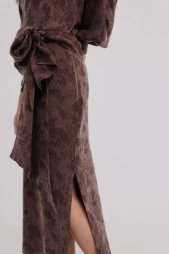 Hoss Intropia Vestidos-Agatha. Vestido jacquard Castanho