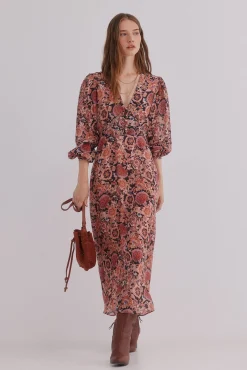 Hoss Intropia Vestidos-Aitana. Vestido estampado Castanho