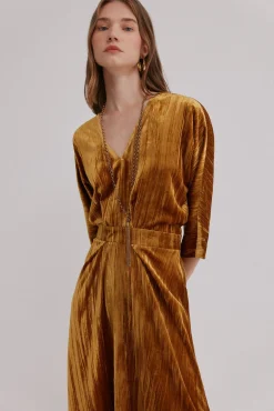Hoss Intropia Vestidos-Alma. Vestido de veludo Dourado