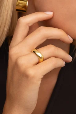 Singularu Joalharia E Bijuteria-Anillo Tina Acero Baño Oro 12 estampado