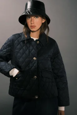 Cortefiel Casacos|Acolchoados E Agasalhos-Anoraque acolchoado com botões Azul