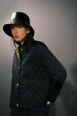 Cortefiel Casacos|Acolchoados E Agasalhos-Anoraque acolchoado com botões Azul