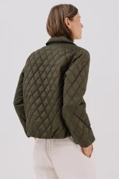 Cortefiel Casacos|Acolchoados E Agasalhos-Anoraque acolchoado com botões Verde