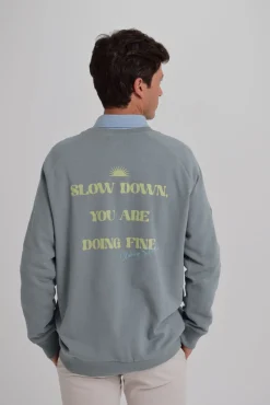 Cloking Sweatshirts-Aproveite o sweatshirt agora lavado Verde