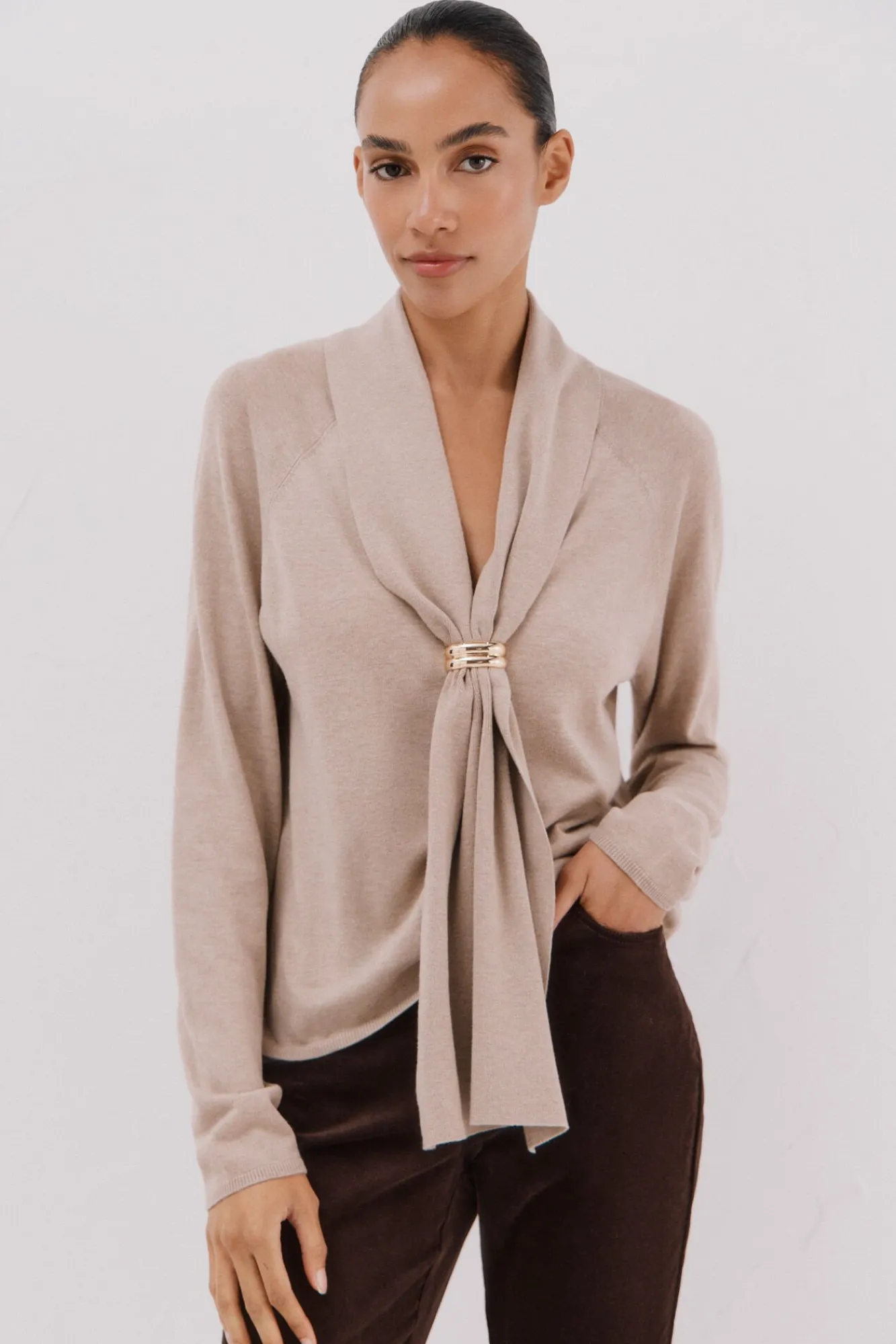 Cortefiel Camisolas-Arco de Jersey Tostado