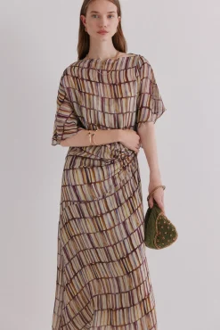 Hoss Intropia Vestidos-Aurora. Vestido estampado Beige