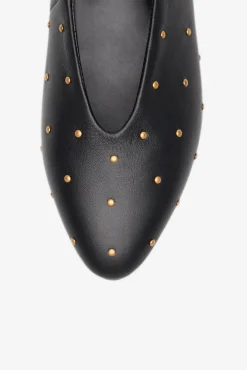 Cortefiel Sabrinas|Calçado De Couro-Bailarina com tachas de couro Preto