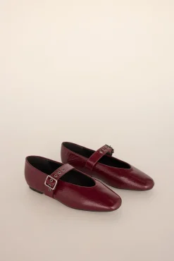 Pedro del Hierro Sabrinas|Calçado De Couro-Bailarina de pele com argolas Bordeaux