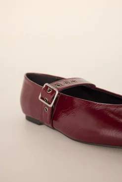 Pedro del Hierro Sabrinas|Calçado De Couro-Bailarina de pele com argolas Bordeaux