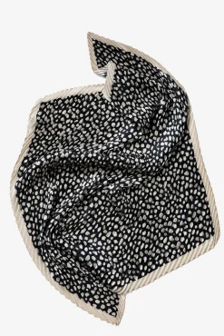 Vilanova Cachecol-Bandana plissada estampada em dois tons Preto