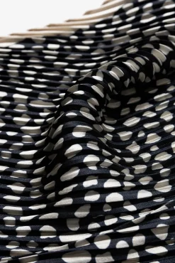 Vilanova Cachecol-Bandana plissada estampada em dois tons Preto