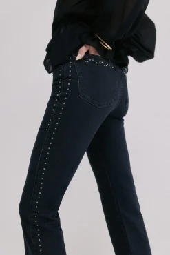 Hoss Intropia Jeans-Basileia. Calça jeans com tachas Preto