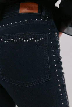Hoss Intropia Jeans-Basileia. Calça jeans com tachas Preto