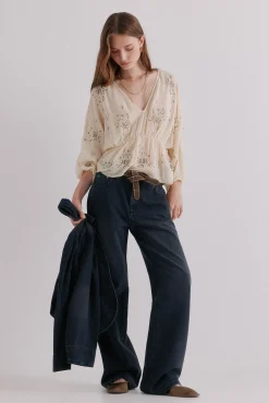 Hoss Intropia Jeans-Beatriz. Calça jeans de corte reto Cinzento