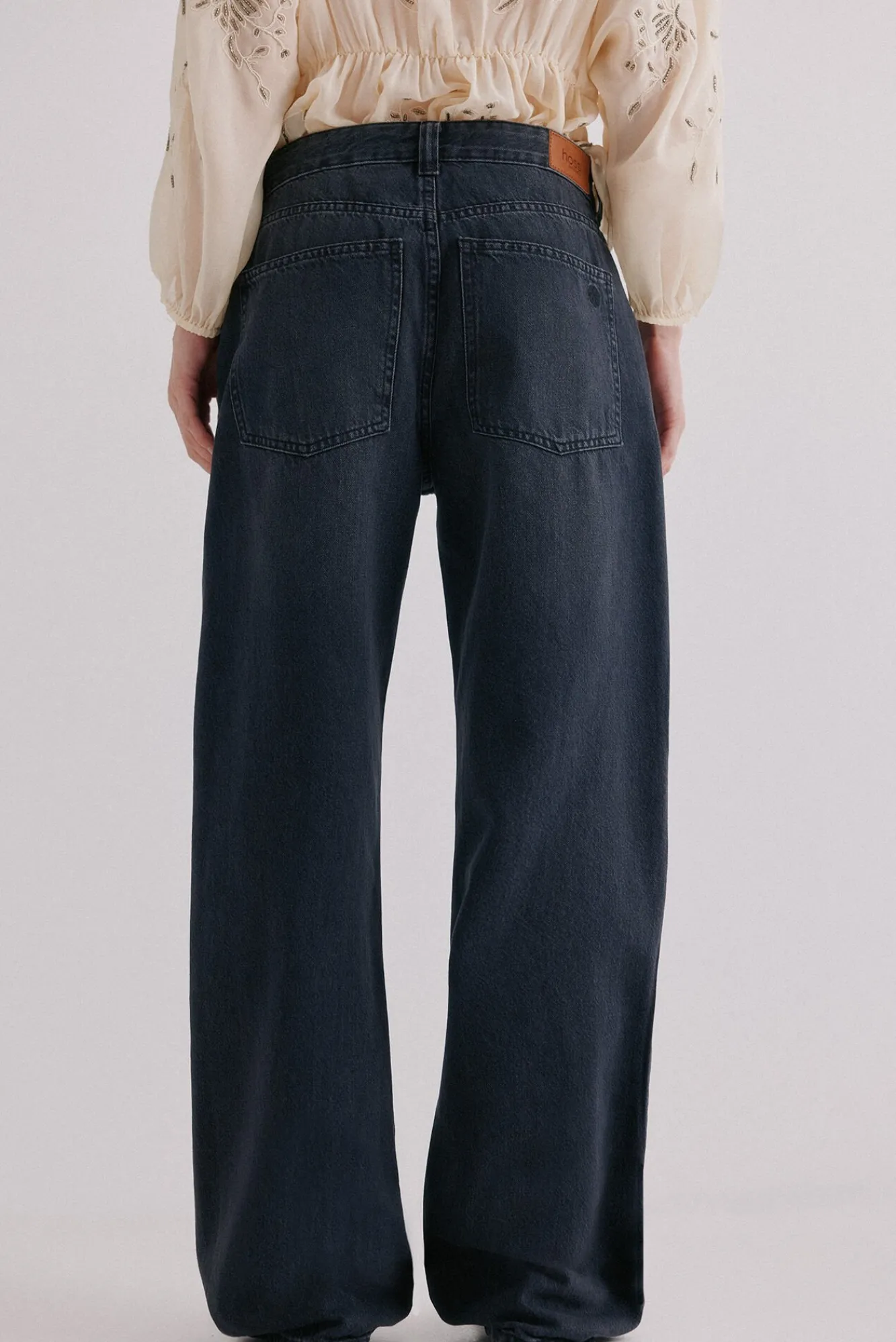 Hoss Intropia Jeans-Beatriz. Calça jeans de corte reto Cinzento