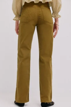 Hoss Intropia Jeans-Berenice. Jeans bordado Verde