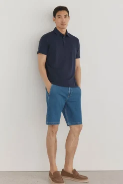 Pedro del Hierro Jeans|Calças-Bermuda denim regular fit Azul