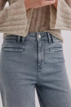 Hoss Intropia Jeans-Berta. Calça jeans de perna larga Cinzento