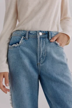 Hoss Intropia Jeans-Berta. Jeans desfiado Azul