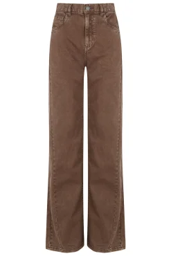 Hoss Intropia Jeans|Calças-Beth. Jeans lavado Castanho