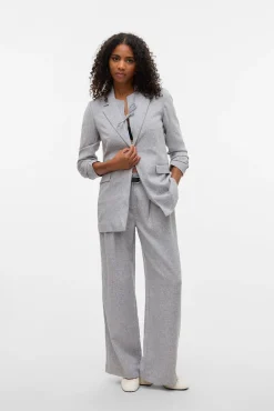 Vero Moda Blazers-Blazer aberto com lapela Cinzento