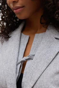 Vero Moda Blazers-Blazer aberto com lapela Cinzento