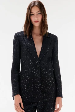 TFP by Tamara Falcó Blazers-Blazer ajustado com lantejoulas Preto