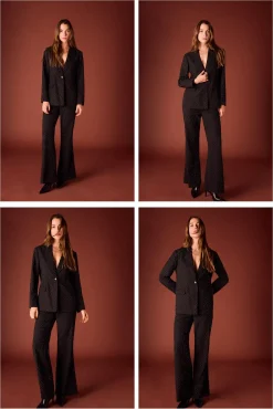 Slowlove Blazers-Blazer ajustado com strass. Preto