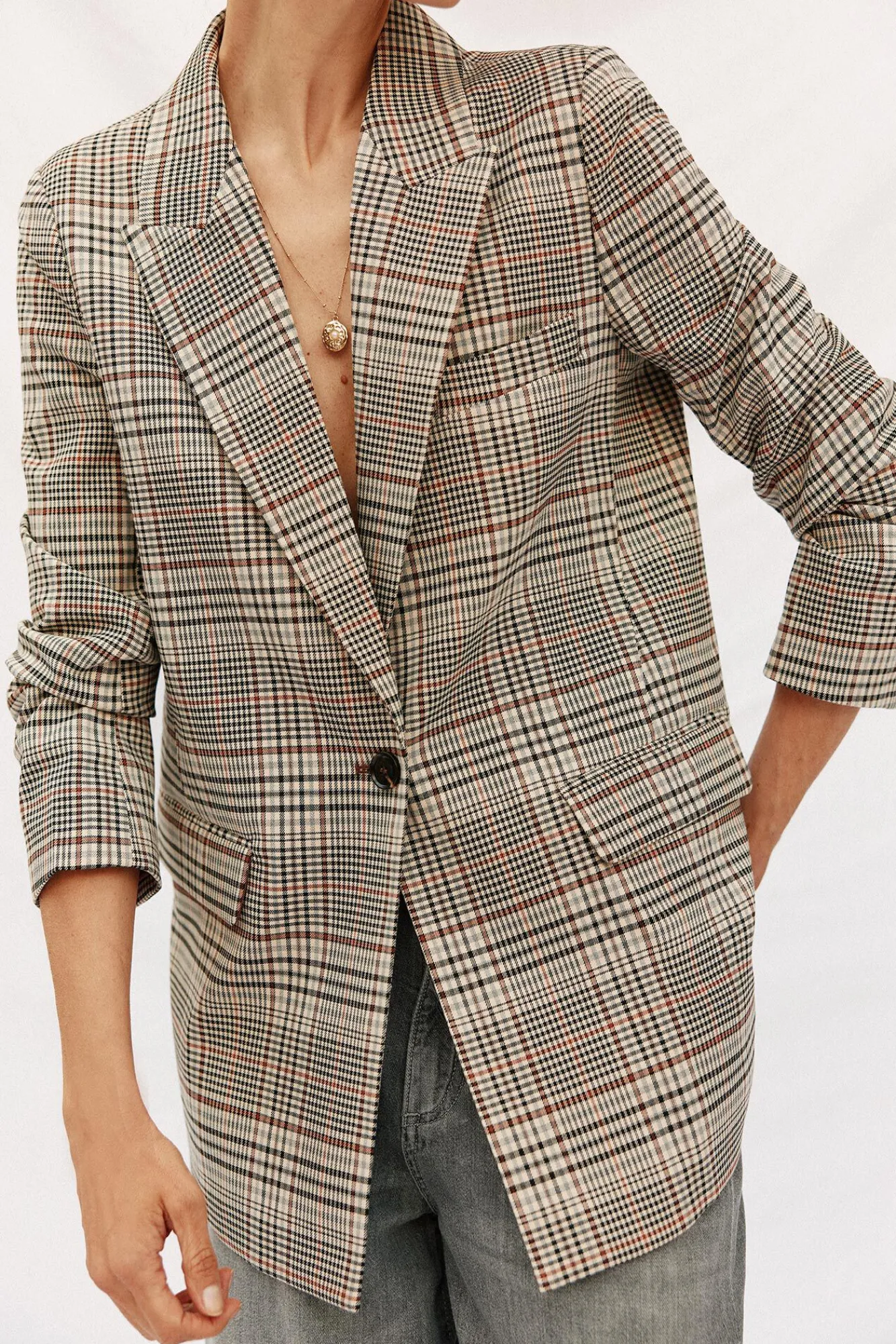 Cortefiel Blazers-Blazer aos quadrados Multicolorido