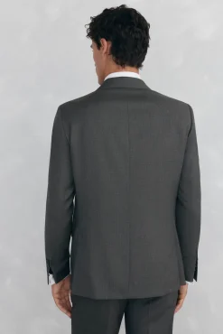 Pedro del Hierro Blazers|Blazers-Blazer bege slim fit Cizento