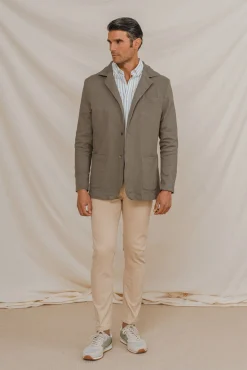 Celopman Blazers|Blazers-Blazer casual de algodão verde