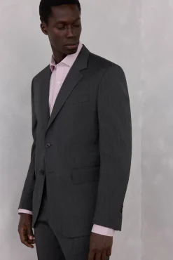 Pedro del Hierro Blazers|Blazers-Blazer cinza estruturado slim fit bi-elástico Cizento