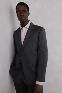 Pedro del Hierro Blazers|Blazers-Blazer cinza estruturado slim fit bi-elástico Cizento