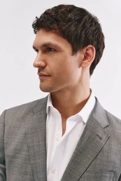 Cortefiel Blazers|Blazers-Blazer cinza estruturado slim fit Cinzento