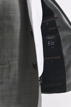 Cortefiel Blazers|Blazers-Blazer cinza estruturado slim fit Cinzento