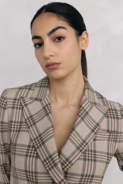 Pedro del Hierro Blazers-Blazer cropped trespassado Marrom