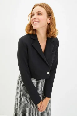 Trendyol Blazers-Blazer curto preto