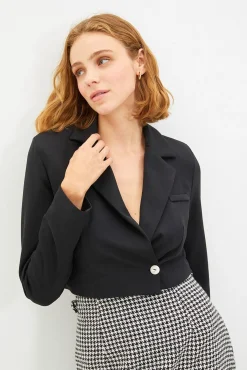 Trendyol Blazers-Blazer curto preto