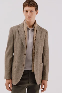 Cortefiel Blazers|Blazers-Blazer de lã com vistas removíveis Tostado