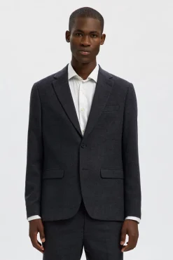 Selected Blazers|Blazers-Blazer de lã slim fit Azul