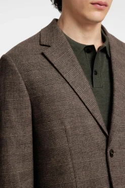 Selected Blazers|Blazers-Blazer de lã slim fit Castanho