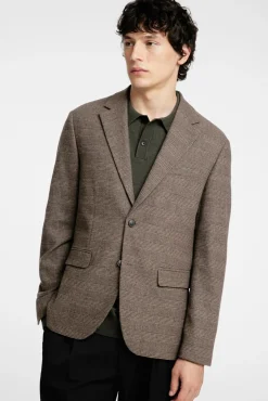 Selected Blazers|Blazers-Blazer de lã slim fit Castanho