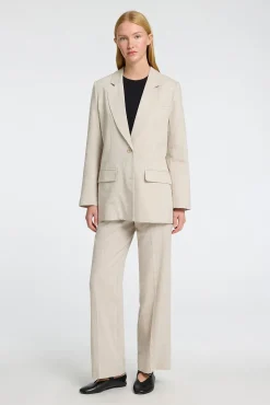 Selected Blazers-Blazer de linho com ajuste relaxado Tostado