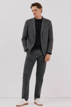 Cortefiel Blazers|Blazers-Blazer de malha pied-de-poule Cinzento