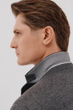 Cortefiel Blazers|Blazers-Blazer de malha pied-de-poule Cinzento