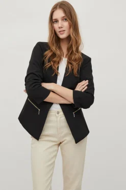 Vila Blazers-Blazer de mulher ajustado Preto