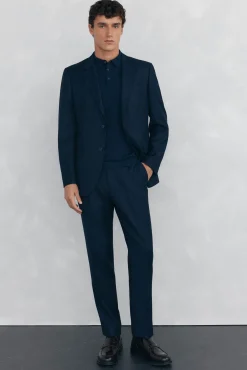 Pedro del Hierro Blazers|Blazers-Blazer estilo olho de pássaro com dois elásticos e corte slim Azul